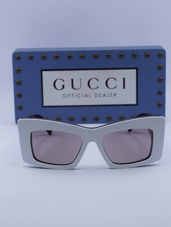 Gucci GG1842S 006 Square Sunglasses - White/Black\\Brown main image 6